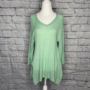 Andrea Jovine 3/4 Sleeve Mint Green Knit Sweater